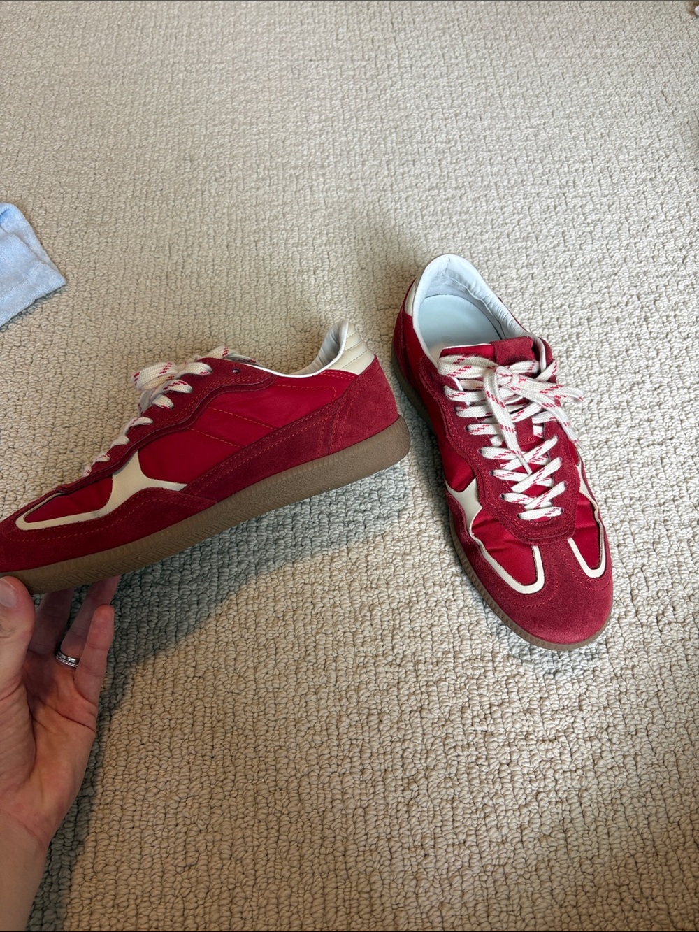 Alohas TB.490 RIFE SHEEN RED LEATHER SNEAKERS - Picture 2 of 9